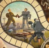 Seattle serving as the setting for Manzilloid vs. Roborilla, shown on the Shoot for the Stars scoreboard