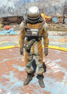 Damaged hazmat suit on a male