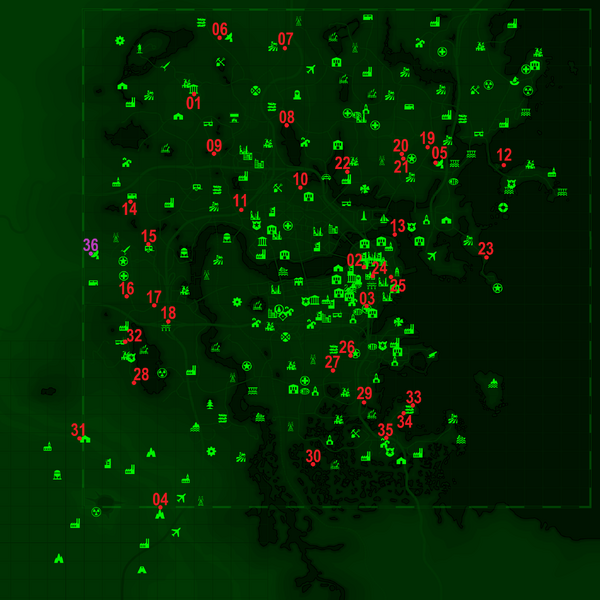 Карта ядерных блоков в fallout 4