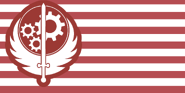 Fo3 Citadel flag rev2.png (54 KB) The Brotherhood of Steel flag, which removed the canton in favor of its emblem, but retained the thirteen stripes.