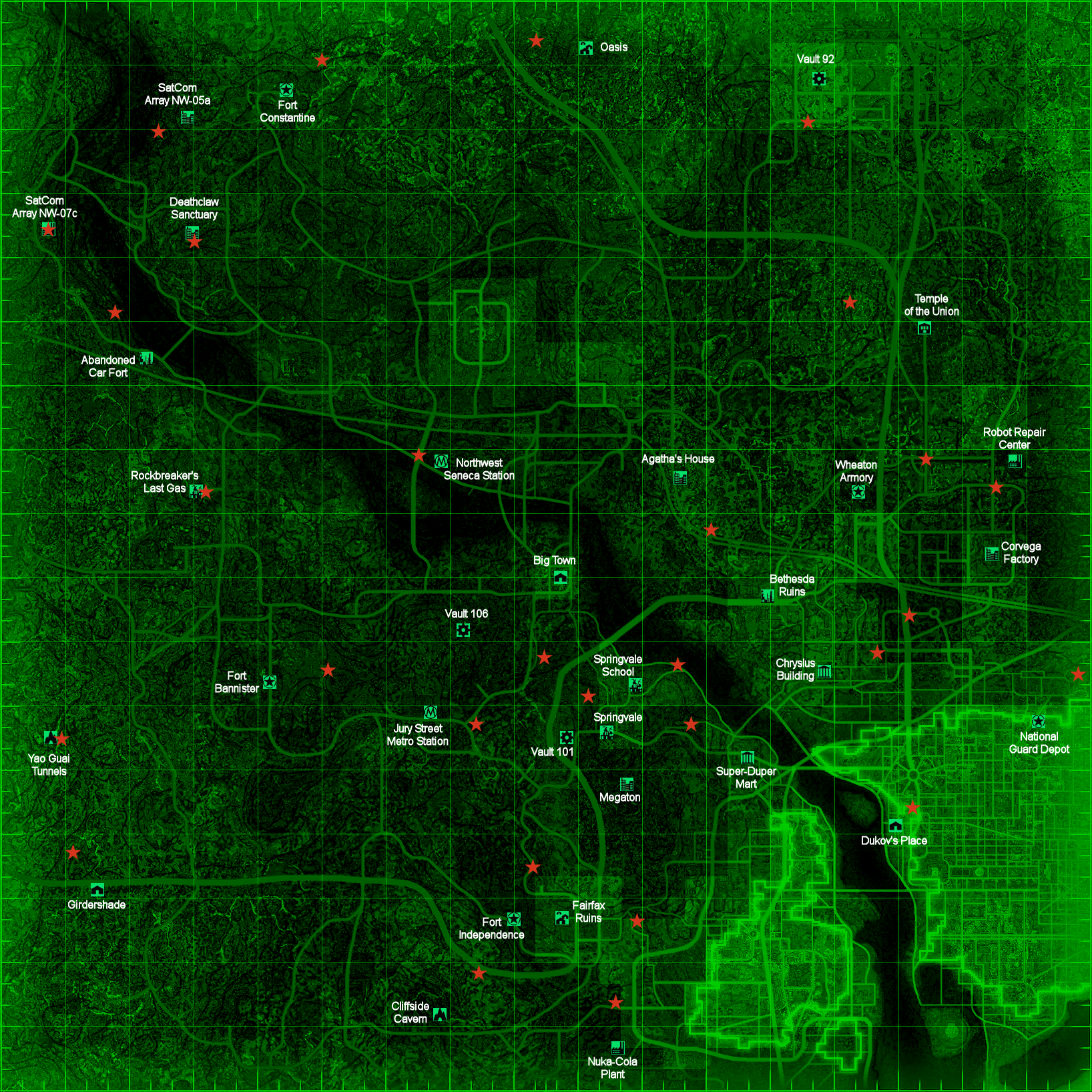 Fallout 3 Help - All map locations