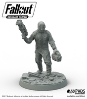 Cientista do instituto vestindo um cleanroom suit