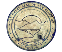 Nevada state seal on fort sign