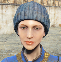 Gray top knit cap