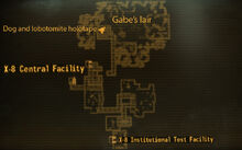 Gabe's location in the testing facility