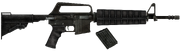 Assault carbine blown up