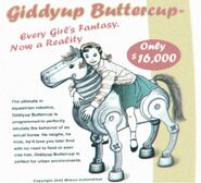 An advertisement for the horse-shaped toy, Giddyup Buttercup