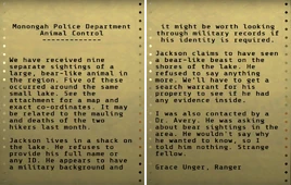 Animal control report