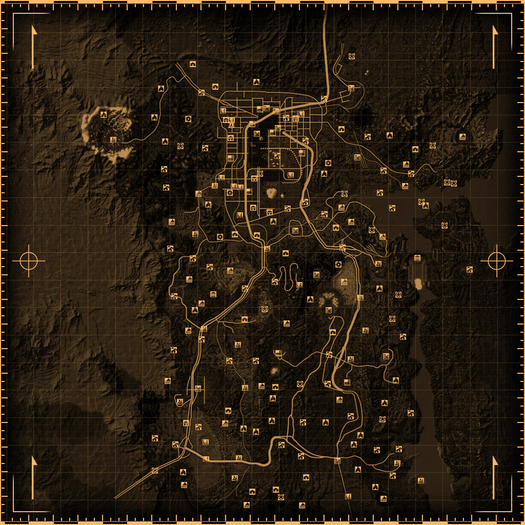 Fallout: New Vegas Mojave Wasteland South Region Map Map for Xbox 360 by  AbsoluteSteve - GameFAQs