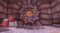 Vault 51 with incomplete door texture before the March 26, 2019 patch