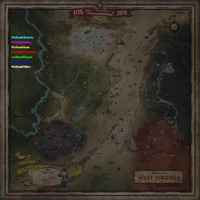 Karte mit allen Waffenwerkbänken (hellgrüne Punkte)