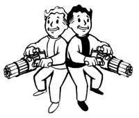 Classic Vault Boy and black haired Vault Boy, for the Friendly Foe perk in Fallout