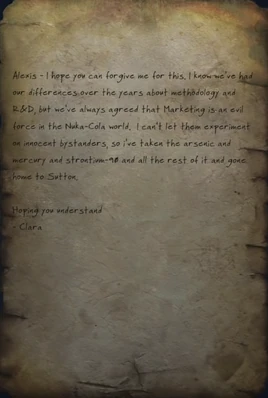 Clara's note to Alexis NCP