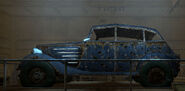 The death car on display in the Vikki and Vance Casino, Primm.