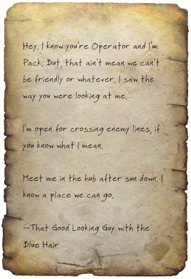 Good looking guy's note