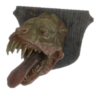 A mounted hound head