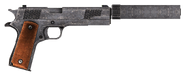 .45 Auto pistol with all the modifications, including cut content