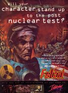 Promotional artwork, which was outsourced or done by Interplay's marketing team. None of the Fallout devs ever saw or approved it.[8]