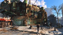 DiamondCityEntrance.png (4.66 MB) A security guard patrolling outside Diamond City