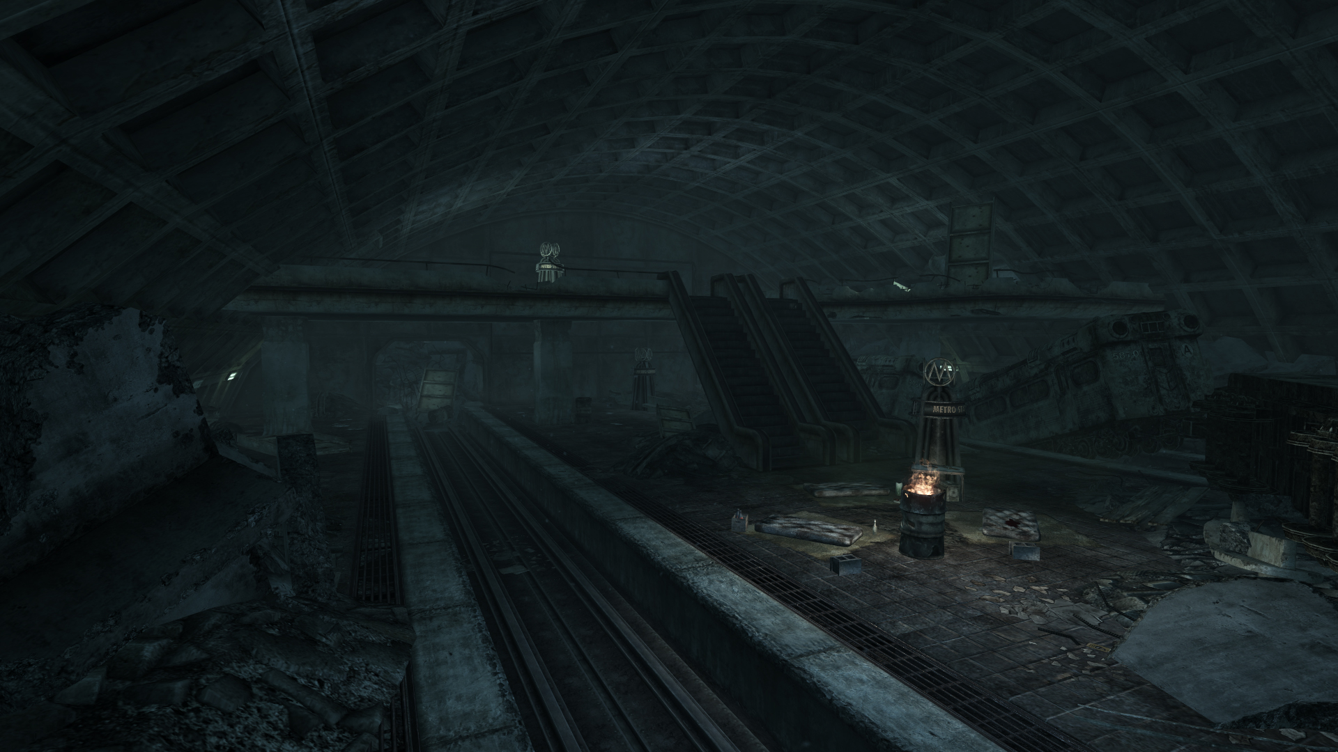 Метро три. Fallout 3 Metro. Fallout 3 метро. Метро Мерешти фоллаут 3. Фоллаут 3 станция метро.