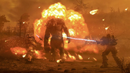 Presidential Gauss rifle, seen in a promotional image for One Wasteland For All