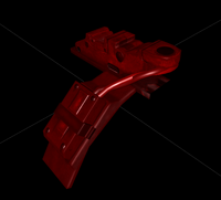 The cut version of the front part of the Broadsider's electronic trigger left in the game's files. The red shading on it is due to an error with the model