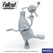 Bottle and Cappy mascot statue