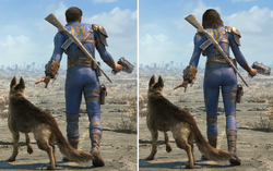 "Nate" and "Nora," two different versions of the Sole Survivor depending on the player's gender preference