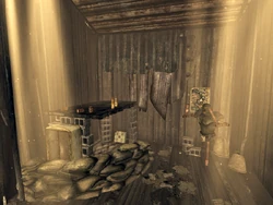 Bradley's shack interior