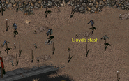 This grave leads to Lloyd's hidden stash underground