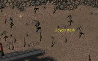 This grave leads to Lloyd's hidden stash underground
