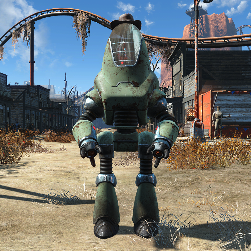Какой год в фоллаут 4. Протектрон Fallout 3. Протектрон Fallout 4. Fallout 4 Nuka-World роботы. Мегатонна фоллаут 4.