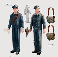 Art of Fo4 Postman.png (696 KB) Postmen in pre- and post-War uniforms