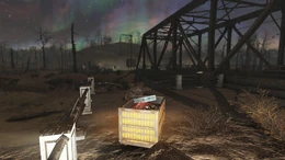 FO76BSPTS Super Duper Mart (intel 3).jpg (807 КБ) Разведданные «Абраксодин» внутри тележки, ведущей через мост на запад, в сторону Атенса.