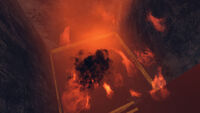 Fire inside elevator shaft