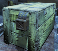Trapped wooden crate