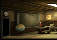 На экране классной комнаты третьего уровня в Fallout Shelter