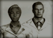 A picture of James and Catherine (the parents of the Lone Wanderer from Fallout 3) seen in Vault 21.