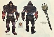 Hooded nightkin concept art, Fallout: New Vegas Official Game Guide; Behind the Bright Lights & Big City