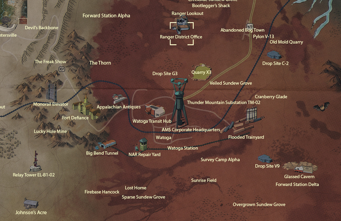 Опора сад фоллаут 76 схема где найти The Recommended Level for Each Fallout 76 Map Region
