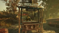 FO76WL Becketts Bar.jpg (1.74 MB) Beckett at his bar at a player's C.A.M.P.