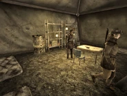 Interior de la tienda del teniente Hayes