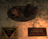 Brahminheads at the entry of the kitchen's roasting area
