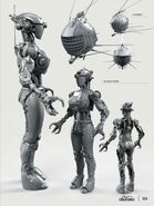 Assaultron and Eyebot concept art