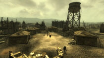 A water tower near Fort Bannister before the Broken Steel DLC