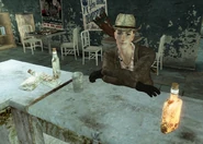 Cass, drinking away her sorrows at the Mojave Outpost