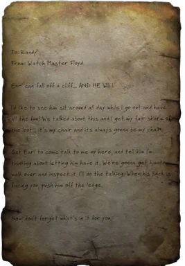 Floyd's note to Randy