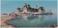 A arte conceitual do castelo de The Art of Fallout 4