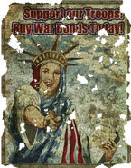 A personification of the Statue of Liberty in a war bonds poster