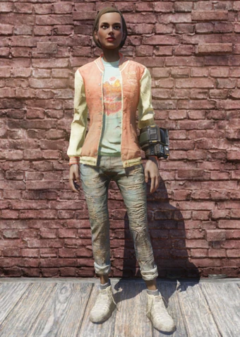 red jacket and jeans